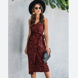 Shein Cheetah Leopard print wrap dress